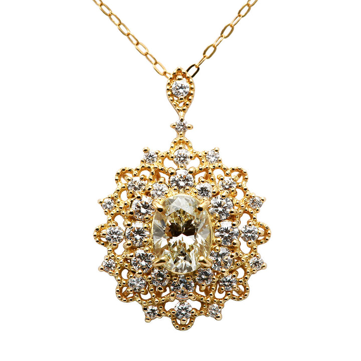 Diamond Necklace | TAK0242 (1.083ct/M/VS2/Oval Cut)
