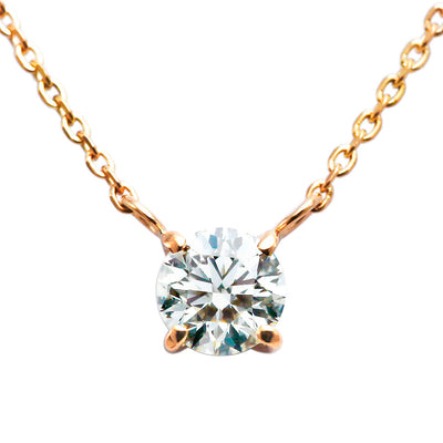 <tc>Pink gold 4 prongs engagement necklace | Oval link chain (VGG144525)</tc>