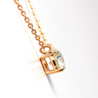 <tc>Pink gold 4 prongs engagement necklace | Oval link chain (VGG144525)</tc>