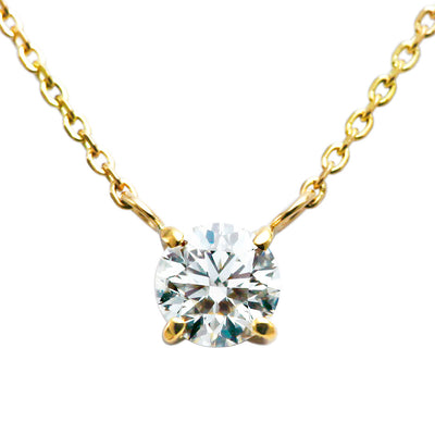 <tc>Yellow gold 4 Prongs engagement necklace | Oval link chain (VKG144525)</tc>