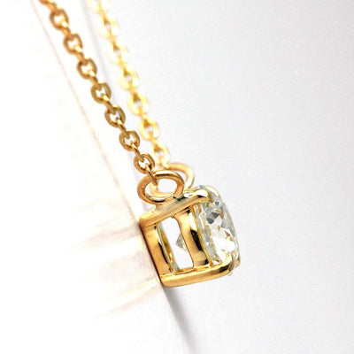 <tc>Yellow gold 4 Prongs engagement necklace | Oval link chain (VKG144525)</tc>