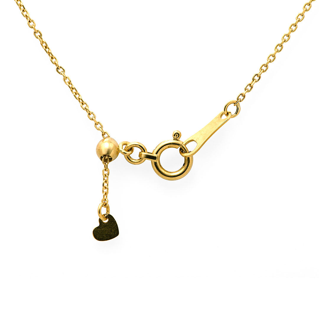 <tc>Yellow gold 4 Prongs engagement necklace | Oval link chain (VKG144525)</tc>