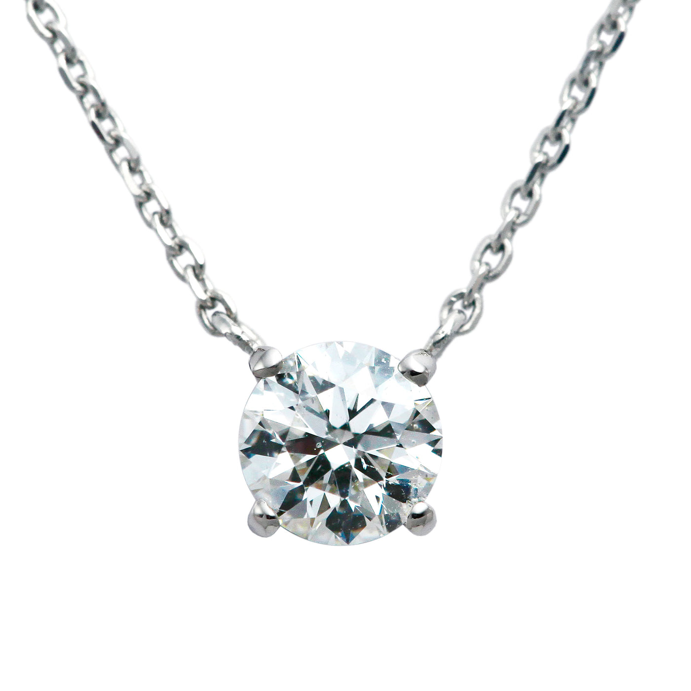 Platinum 4-prong engagement necklace | Azuki chain (VPG144525)