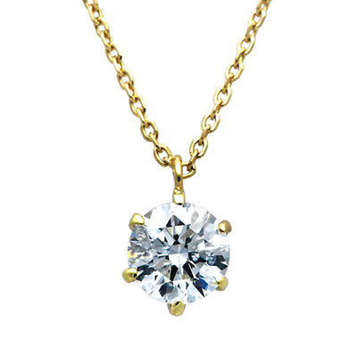 <tc>Yellow gold 6 prong engagement necklace | Oval link chain(VKG4525)</tc>