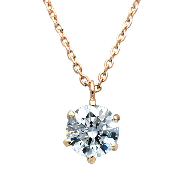 <tc>Pink gold 6 prong engagement necklace | Oval link chain (VGG4525)</tc>