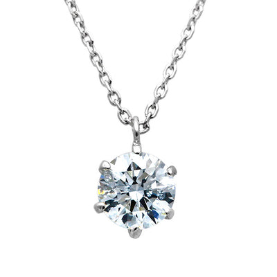 <tc>Platinum 6-prong engagement necklace | Oval link chain (VPG4525)</tc>