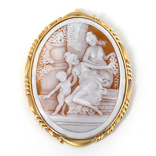 Shell cameo brooch (also for pendant top) | BX00104