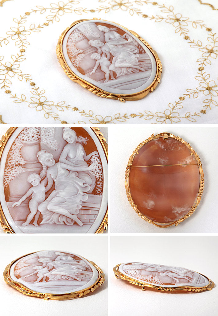 Shell cameo brooch (also for pendant top) | BX00104