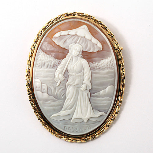 Shell cameo brooch (also used as a pendant top) ｜ BX00239