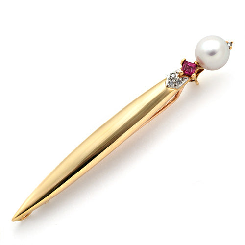 Pearl & Ruby Brooch | BX00512