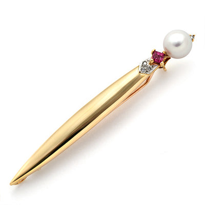 Pearl & Ruby Brooch | BX00512