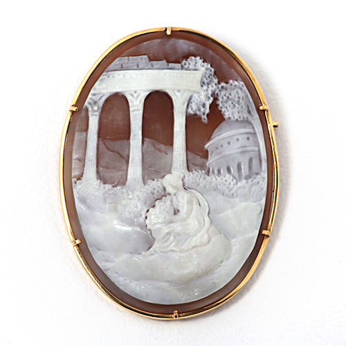 Shell cameo brooch (also used as a pendant top) ｜ BX00554