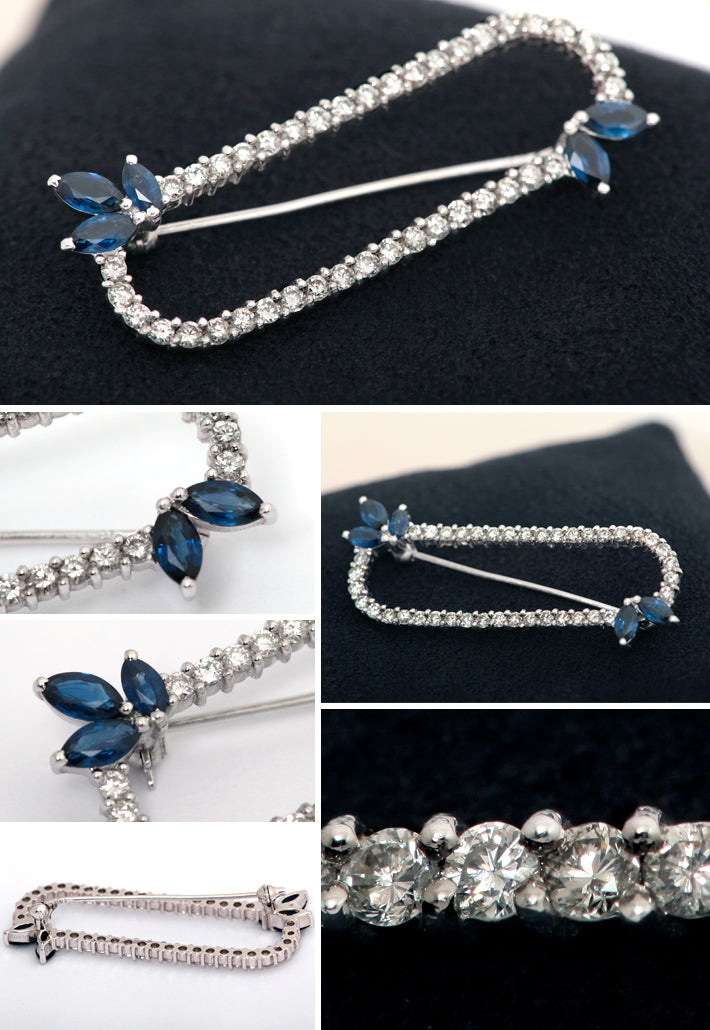 Sapphire & Diamond Brooch ｜ BX00581