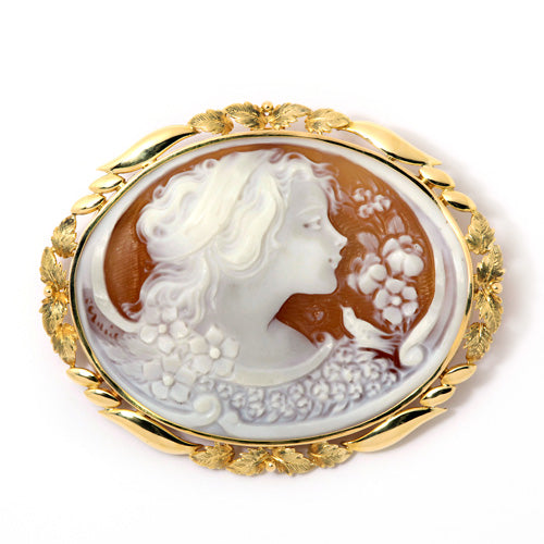 Shell cameo brooch (also used as a pendant top) ｜ BX00869