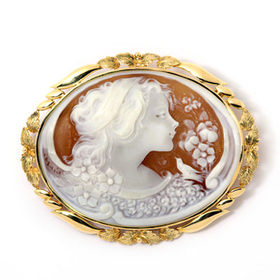 Shell cameo brooch (also used as a pendant top) ｜ BX00869