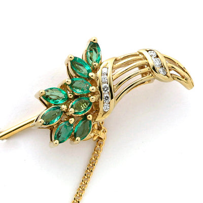 Emerald lapel pin ｜ BX00883