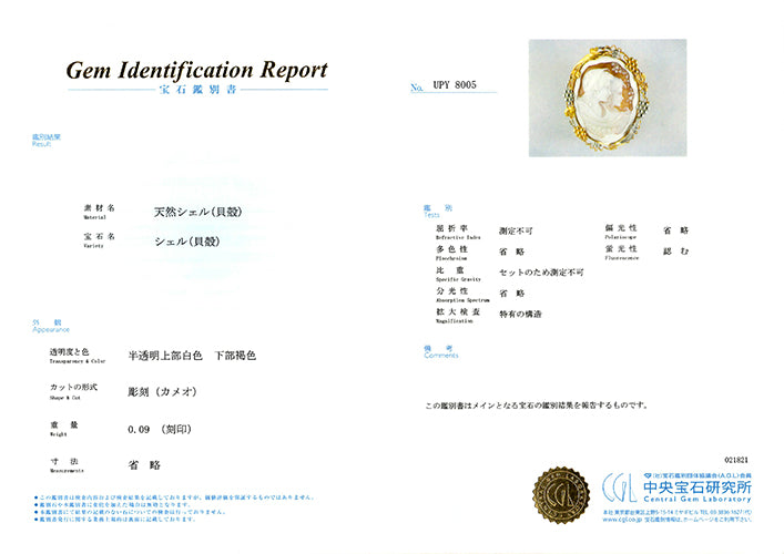 シェルカメオ ブローチ（ペンダントトップ兼用） ｜ BX00975 – 大阪