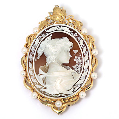 <tc>Shell Cameo Brooch (also used as a pendant top) ｜ BX01007</tc>