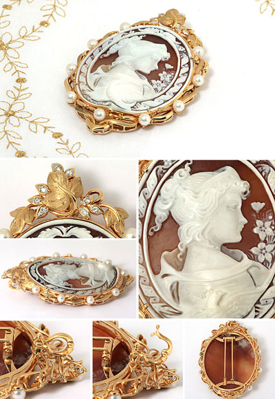 <tc>Shell Cameo Brooch (also used as a pendant top) ｜ BX01007</tc>