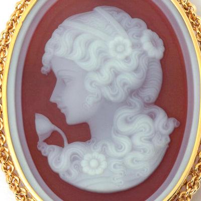 Agate cameo brooch (also for pendant top) | BX01064