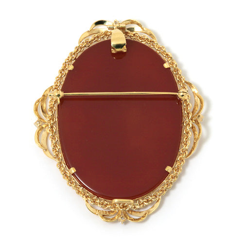 Agate cameo brooch (also for pendant top) | BX01064