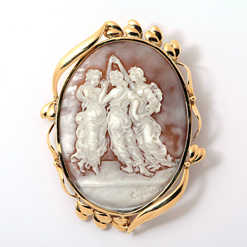 Shell cameo brooch (also used as a pendant top) ｜ BX01147