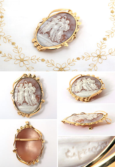 Shell cameo brooch (also used as a pendant top) ｜ BX01147