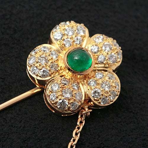 Emerald & Diamond Lapel Pin ｜ BX01218