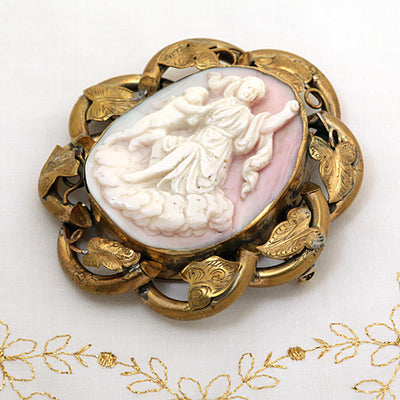 Pink Shell Cameo Brooch (Pendant) | BX01395