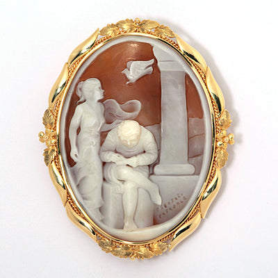 Shell cameo brooch (also used as a pendant top) ｜ BX01400