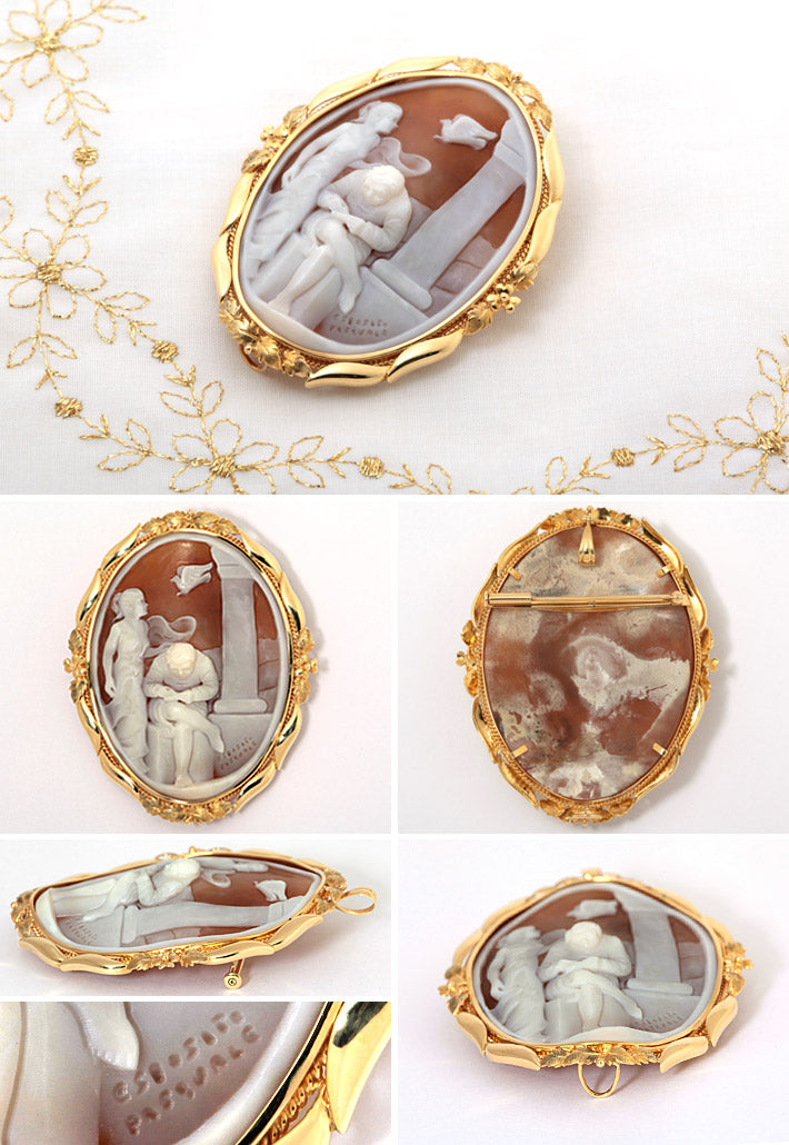 Shell cameo brooch (also used as a pendant top) ｜ BX01400