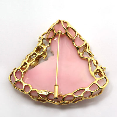 Conch pink shell cameo brooch (also for pendant top) | BX01610