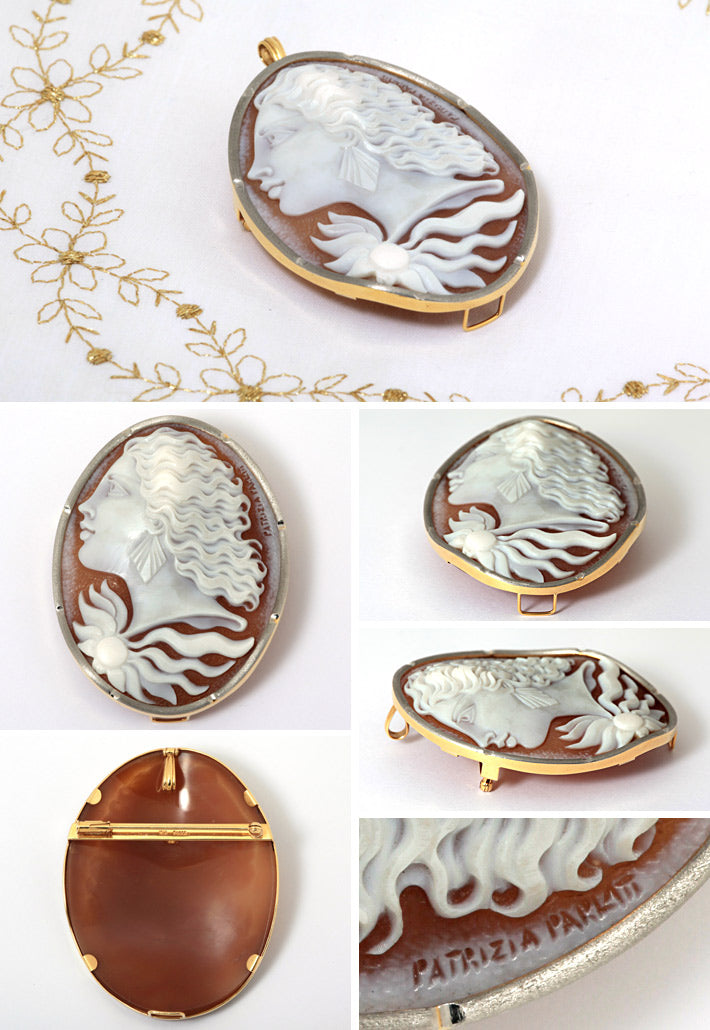 Shell cameo brooch (also used as a pendant top) ｜ BX01635