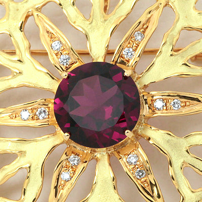 Rhodolite garnet brooch (also used as a pendant top) ｜ BX01638