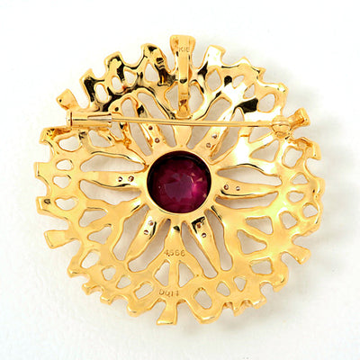 Rhodolite garnet brooch (also used as a pendant top) ｜ BX01638