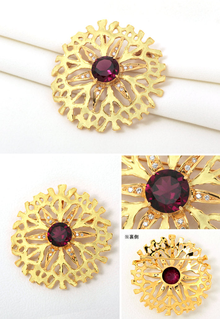 Rhodolite garnet brooch (also used as a pendant top) ｜ BX01638