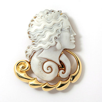 Shell cameo brooch (also used as a pendant top) ｜ BX01683