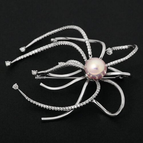 Freshwater Pearl & Diamond Brooch ｜ BX01767