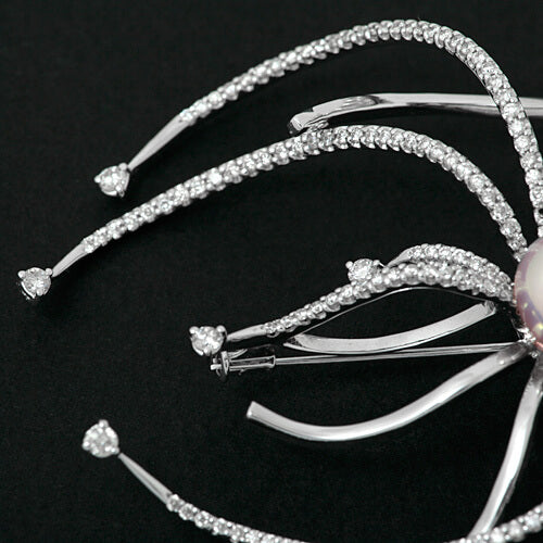 Freshwater Pearl & Diamond Brooch ｜ BX01767