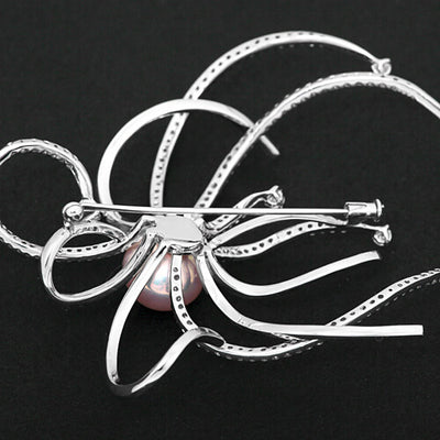 Freshwater Pearl & Diamond Brooch ｜ BX01767