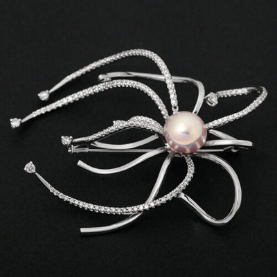 Freshwater Pearl & Diamond Brooch ｜ BX01767
