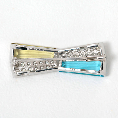 Lemon Topaz & Blue Topaz Brooch ｜ BX01823