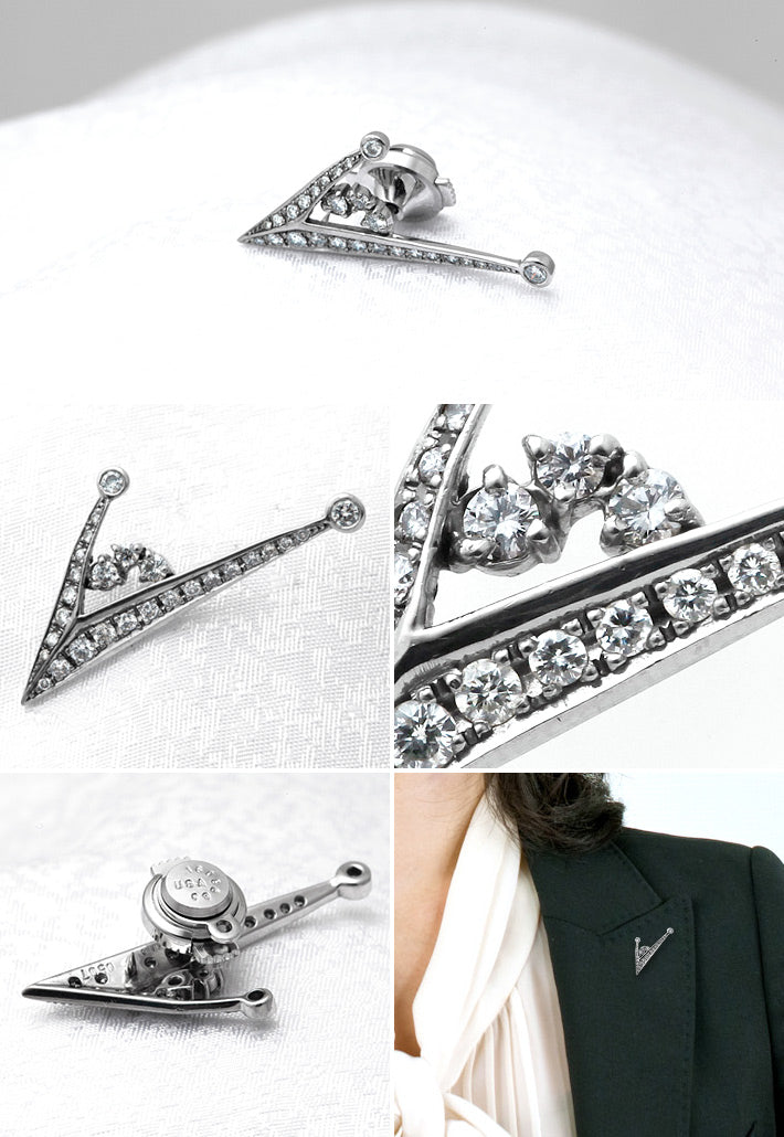 Diamond Tuck Pin Brooch ｜ BX01834