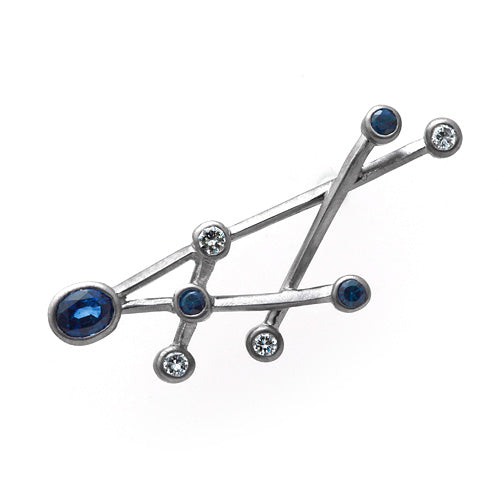 サファイア＆ダイヤモンド タックピンブローチ ｜ BX01835