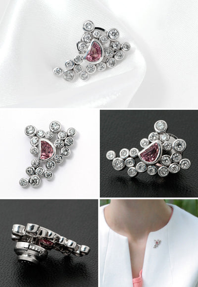 Padparadscha Sapphire Tuck Pin Brooch | BX01839