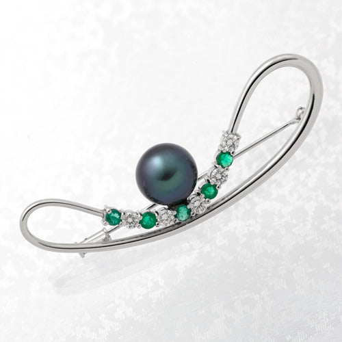 <tc>South Sea Black  Pearl Brooch ｜ BX01848</tc>
