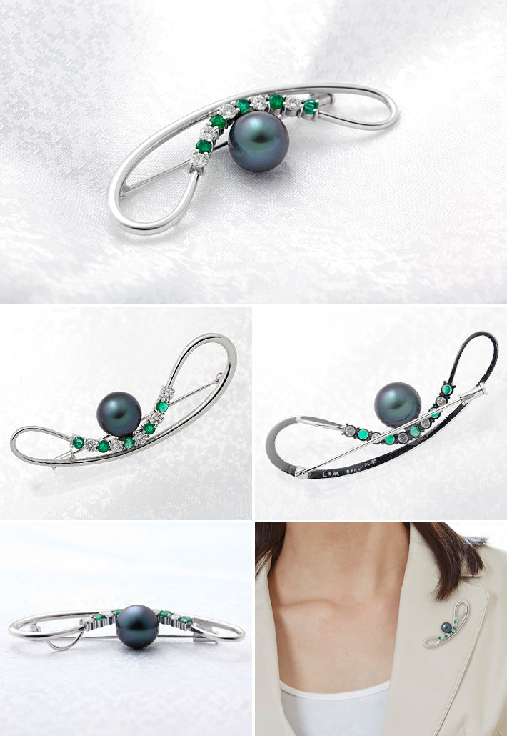 <tc>South Sea Black  Pearl Brooch ｜ BX01848</tc>
