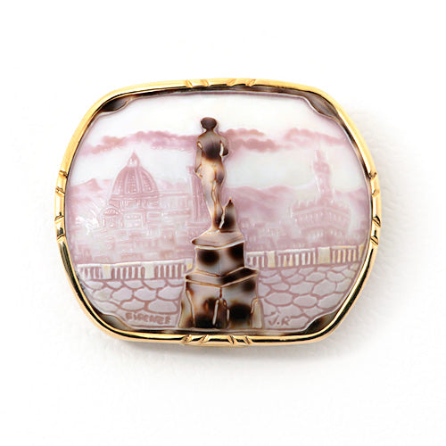 Tigerskin cameo brooch (also used as a pendant top) ｜ BX01850