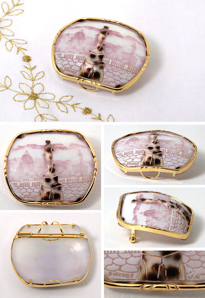 Tigerskin cameo brooch (also used as a pendant top) ｜ BX01850