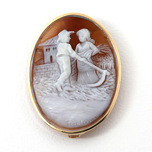Shell cameo brooch (also used as a pendant top) ｜ BX01853